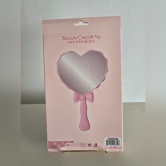 NWT Beauty Creations Heart Mirror in Soft Pink - Picture 4 of 7